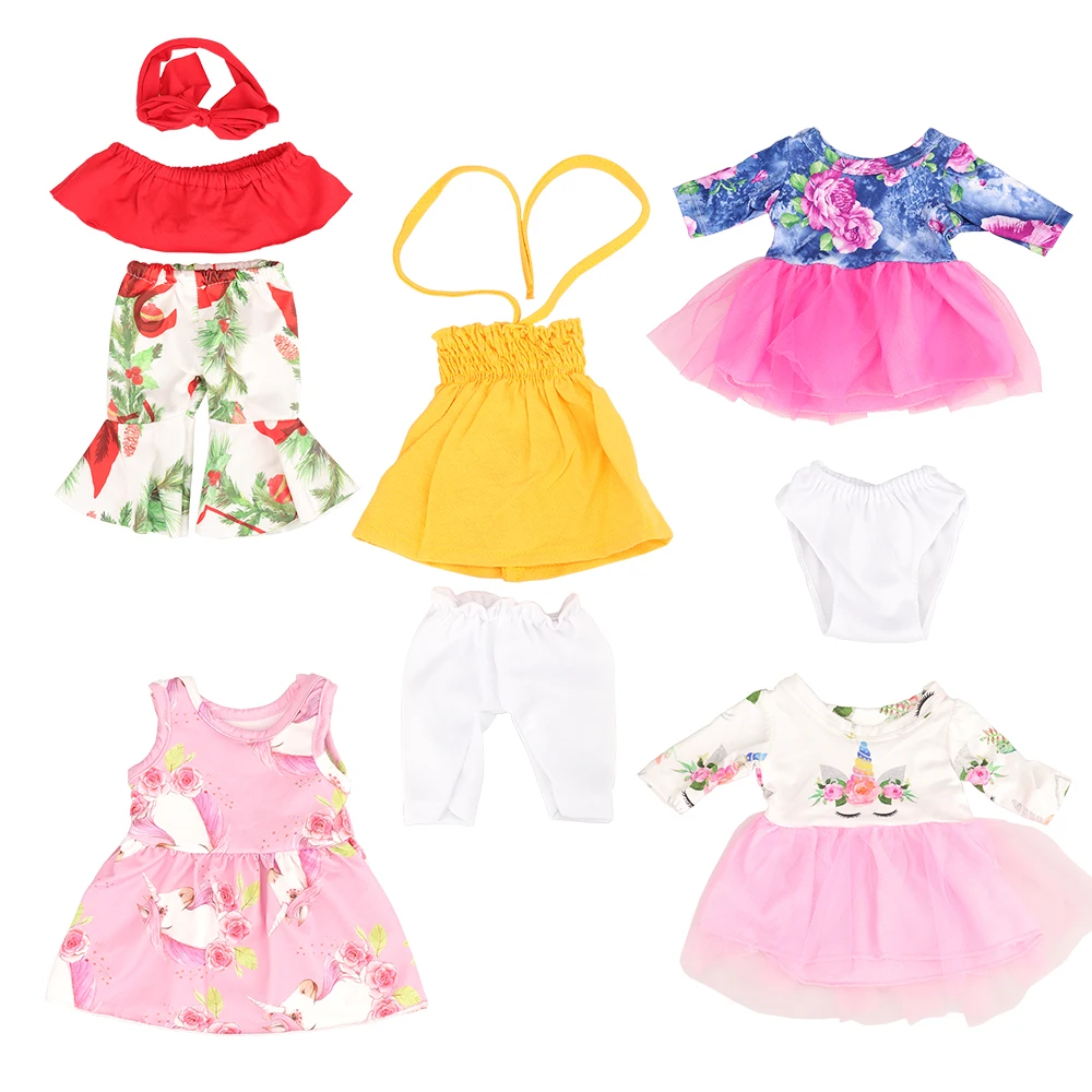 Wholesale Cheap 5 Doll Princess Dresses Clothes Sets Accessories  For American Doll 18 inch Dolls Baby Kid Girl Toys Gift