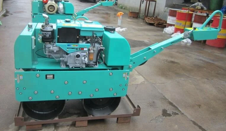 gasoline/diesel used road rolling machine walk behind roller compactor price double drum vibratory road roller manufacturer