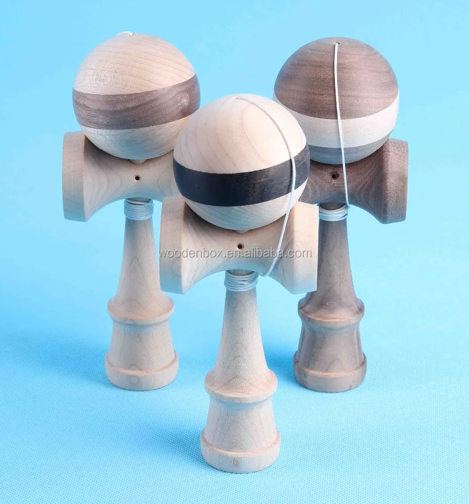 
Walnut stripe kendamas with maple ball 