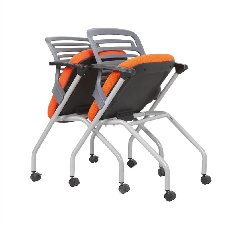 Kids Swivel Chair Student Office Chair with Writing Pad Wheels Stackable Training Folding Mesh Chair Office Furniture Fabric