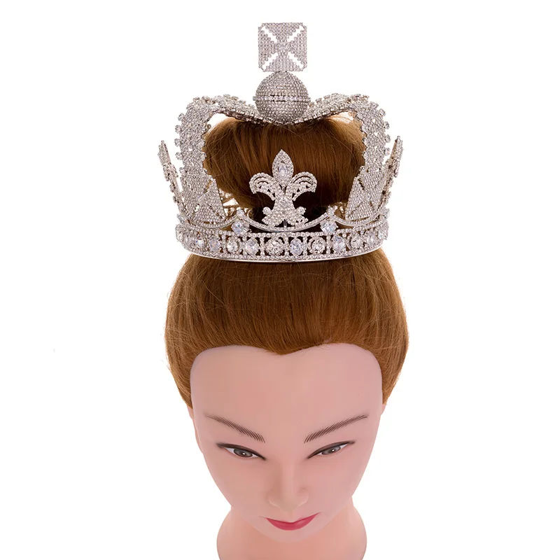 Echsio Luxury Diadem Queen Crown Bridal Wedding Wholesale Tiara Crystal Crown For Women Noble Lady Gift BC4590