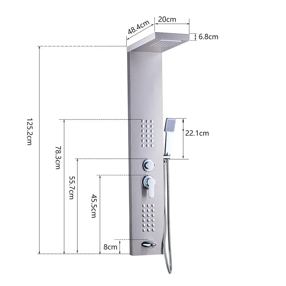 FLG High Quality Bathroom Fittings Shower Mixer Stainless Steel Shower Panel
