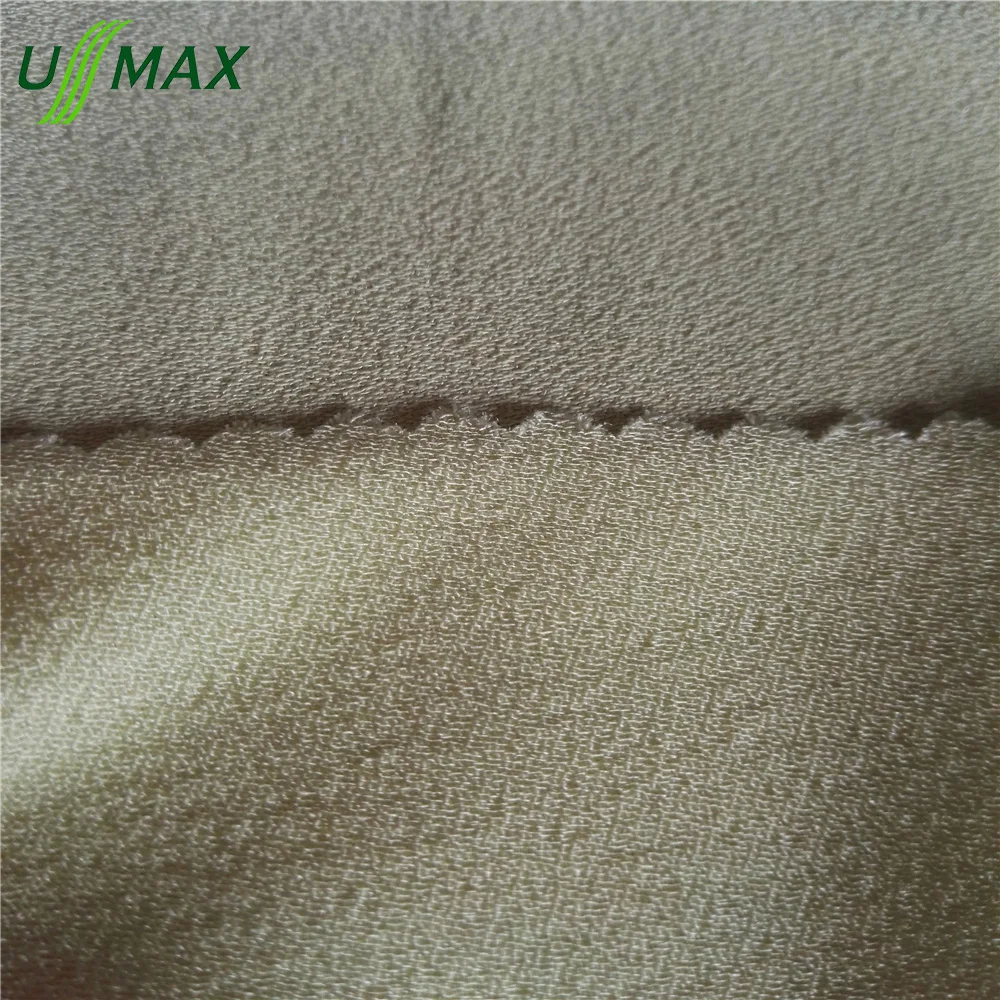 2019 latest hot sale high quality China supplier 75d*120d 170GSM 54/55'light yellow 100% Viscos/Rayon Satin/sateen Crepe Fabric