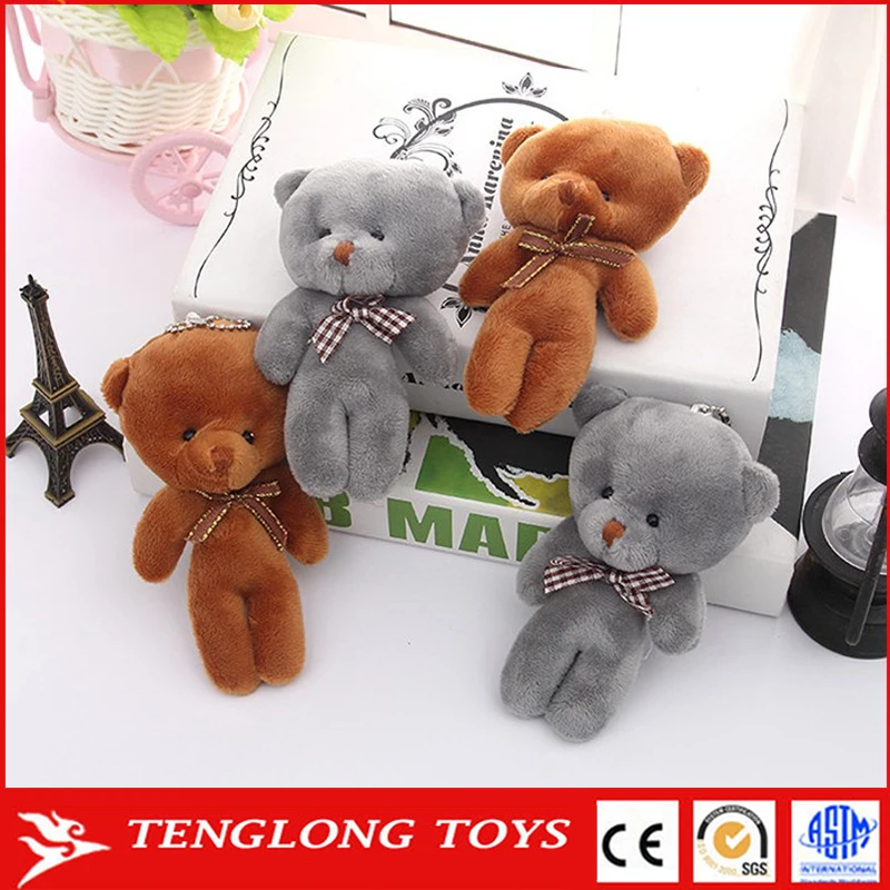 12cm cute soft miniature stuffed plush mini teddy bear for keychain