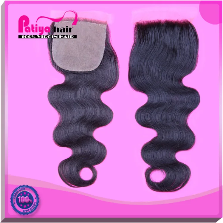 Pre Plucked Natural Hair Line Silk base lace closure 4x4 Body wave Bleach knots silk lace closure