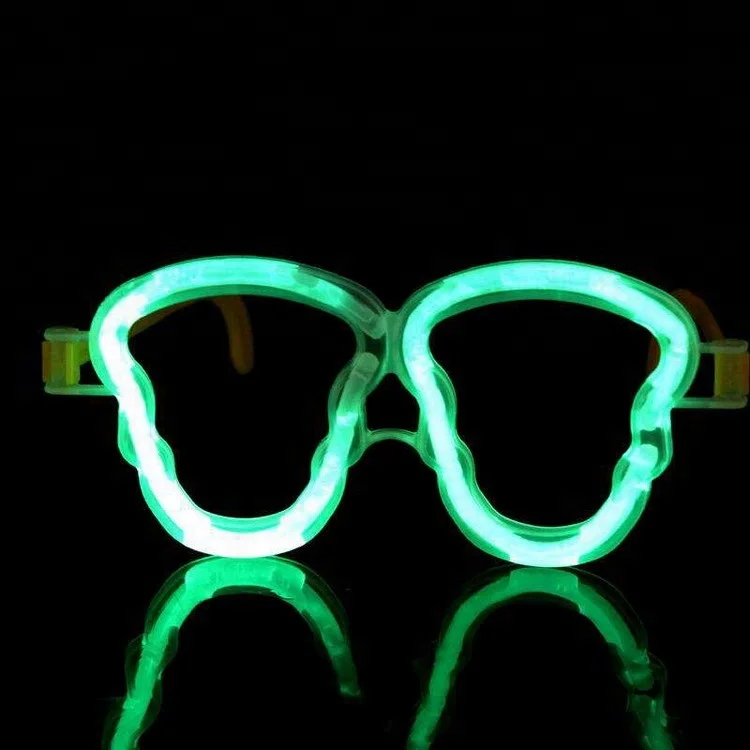 lovely shape glow glasses for halloween skeleton glow glasses for party