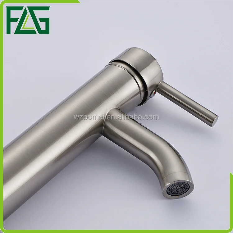 FLG Supplier Handle Basin Tapware Brushed Faucet Gold CE Chrome Modern Contemporary Ceramic Hotel Hot Cold Water Basin Faucet