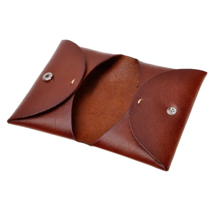 Handmade Vegetable Tanned Leather Slim Wallet Coin Purse