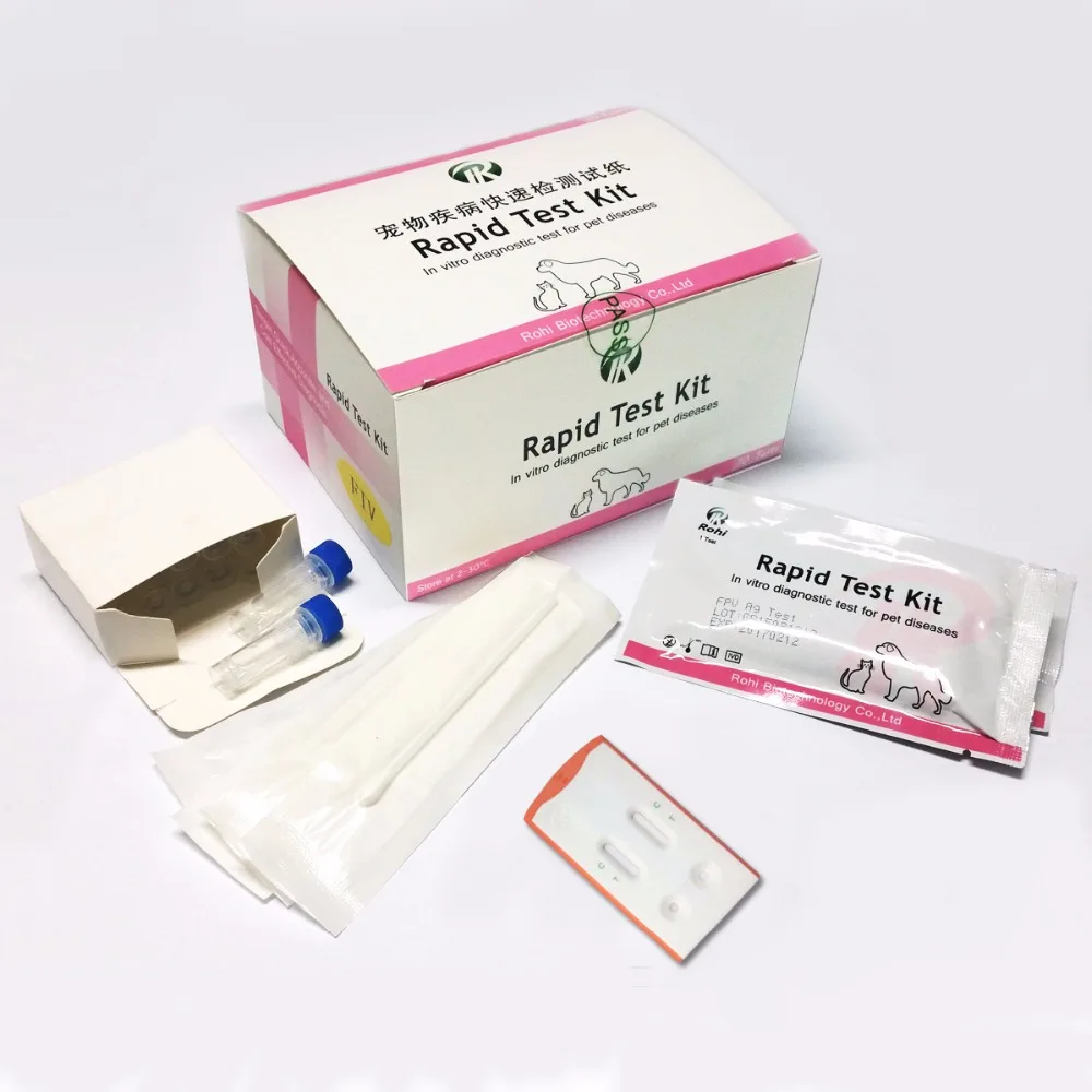 
One step Fiv/Combined Feline FIV+FeLV veterinary rapid test kit /Felv test kit with high degree of accuracy 