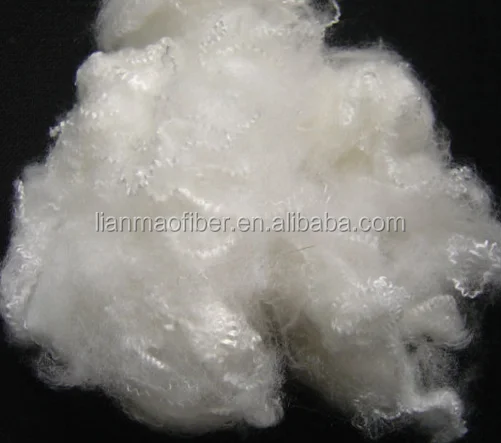 Натуральное низкоплавкое волокно 4Dx51mm, Полиэфирное штапельное волокно LMF, низкоплавкое волокно