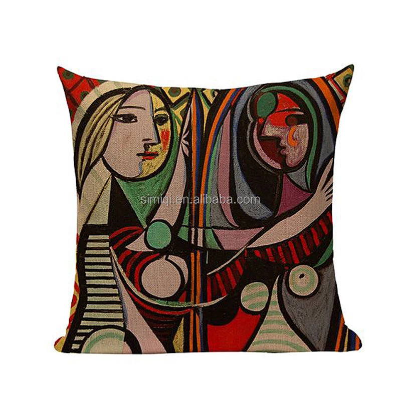 Pablo Picasso Famous Paintings Cushion Covers The Starry Night Surrealism Abstract Art Cushion Cover Beige Linen Pillow Case