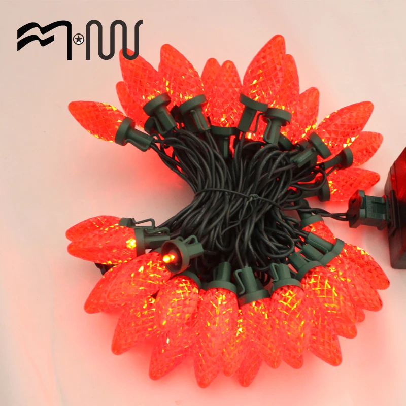 
New design led green wire led string light for saleC9 string light 