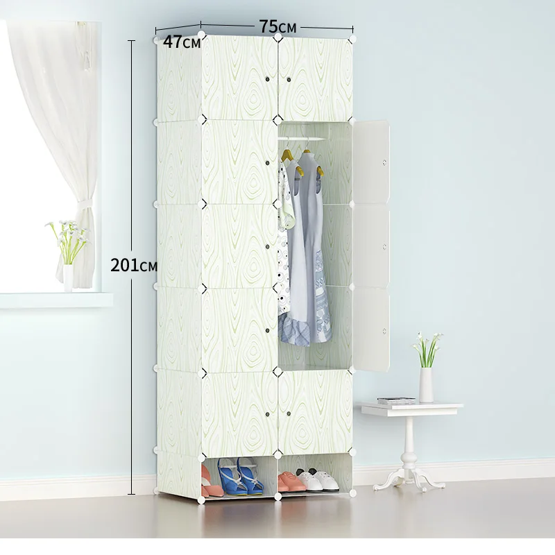 Cube DIY Modular Storage Rack Closet Organizer Wardrobe Plastic Cabinet Doors