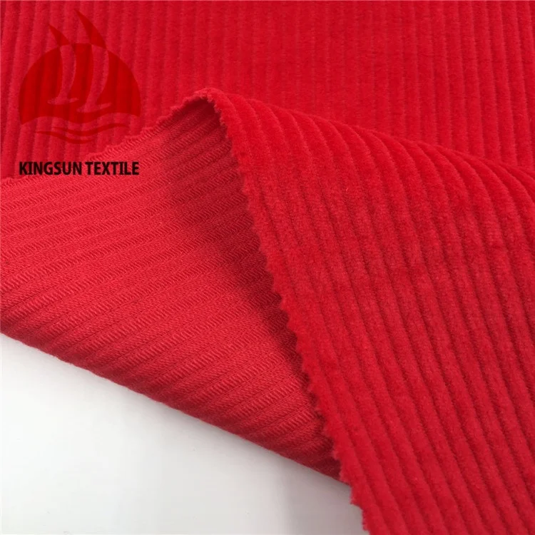 Hot Sales 7 Wales Red Color Cotton Stretch Corduroy Fabric