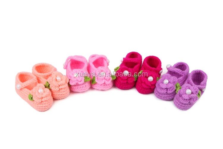 
Comfortable hot sale colorful handmade crochet funny baby shoes 