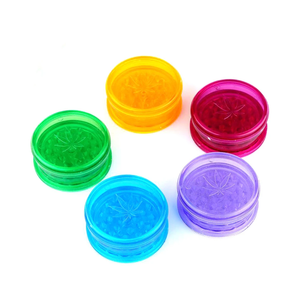 Wholesale OEM smoke spice crusher hand herb grinding 2 layer chopper plastic grinder tobacco