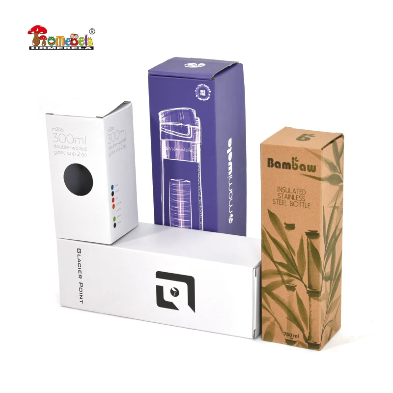 Custom logo water bottle cardboard carton bottle packaging box for 100ml bottle