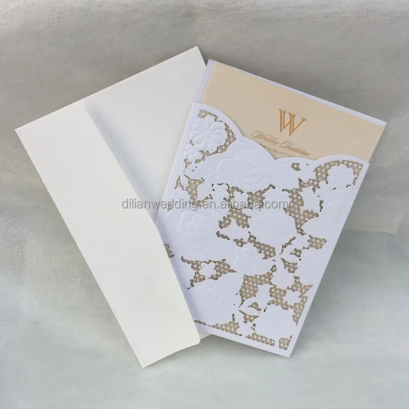Light gold embossing rose nepali marriage invitation card