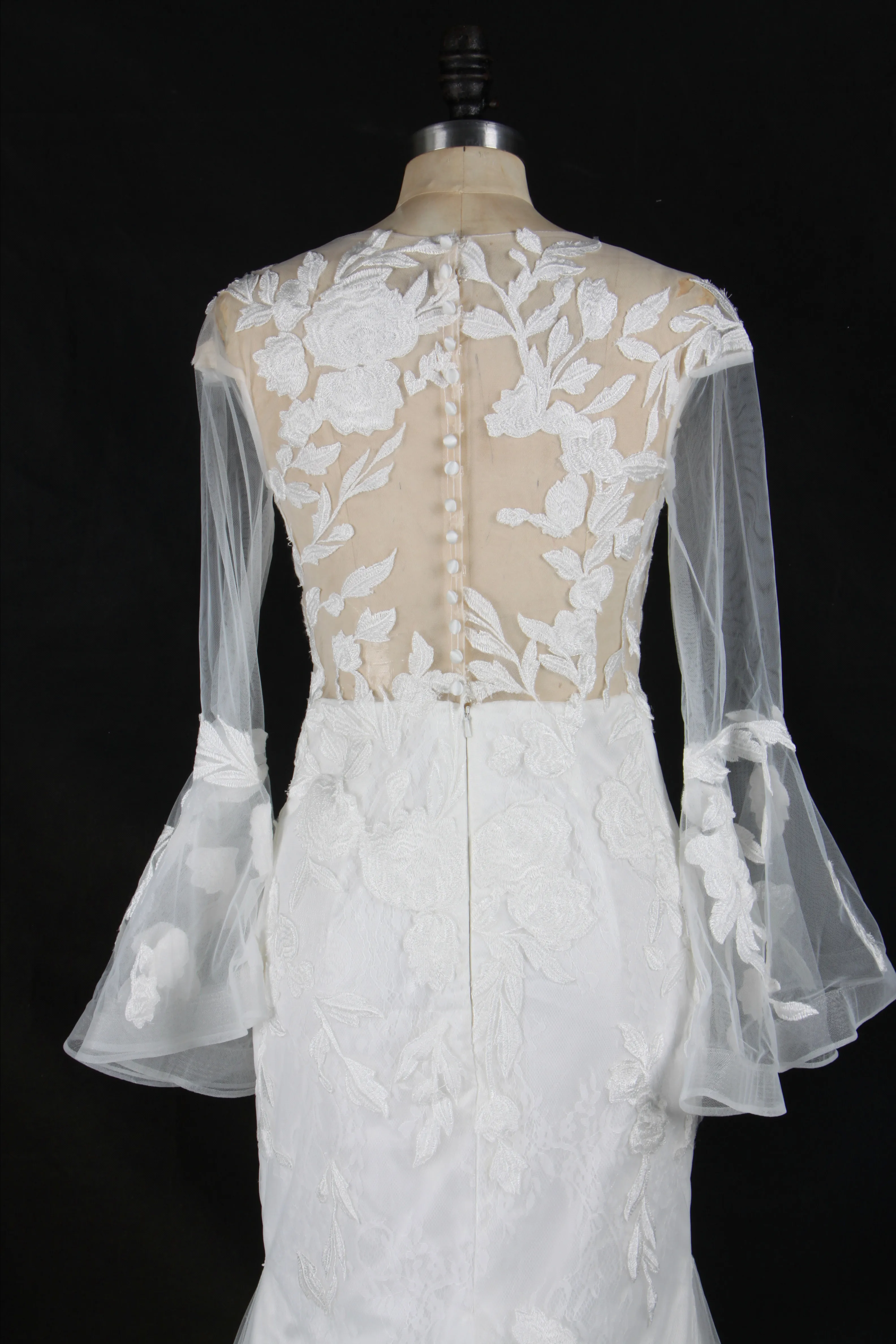
Customized bridal gowns long sleeve mermaid wedding dress real photo 