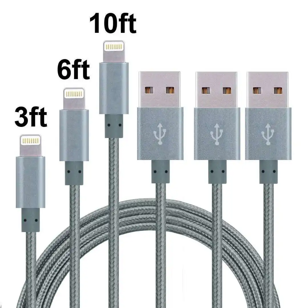 2A Fast Cable Charger For Lightning Nylon Braided USB Charging Cord Compatible For iPhone Xs Max/XR/XS/X/8/8Plus/7/7 Plus/6S/6S