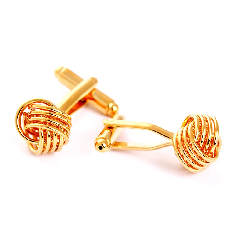 Factory Cufflinks Gold Metal Mens Knot Cufflinks