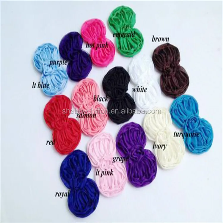 
83colors wholesale shabby flower rosette chiffon shabby flowers trim wholesale for headbands--chiffon flower(83colors selection) 