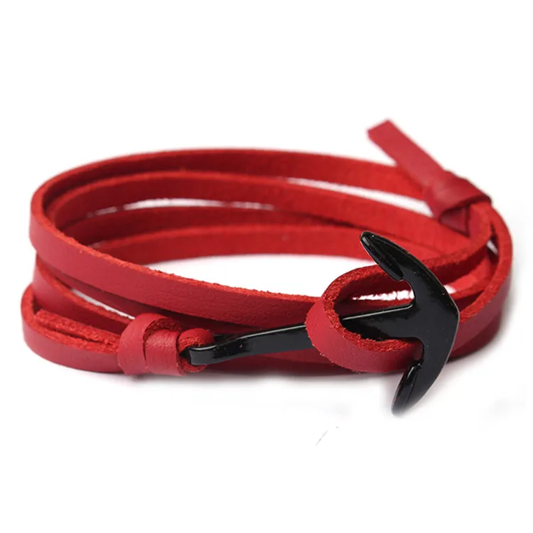 Men/Women Accessories Sailing Leather Wrap Nautical Bracelet Men Anchor