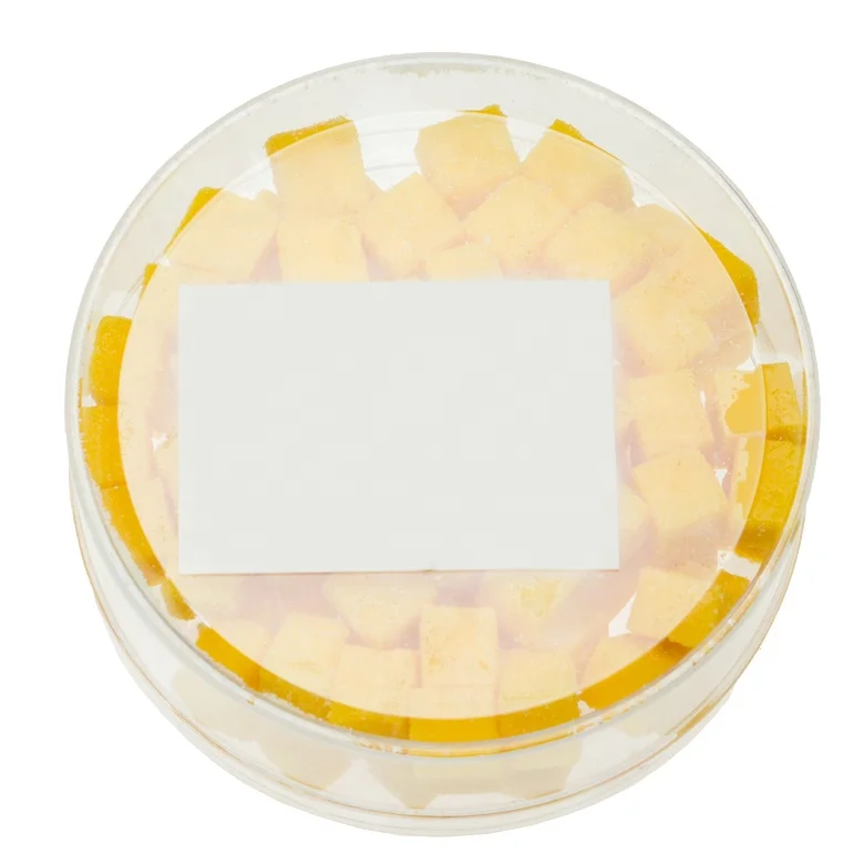 square shape durian flavor gummy candy with box packing
