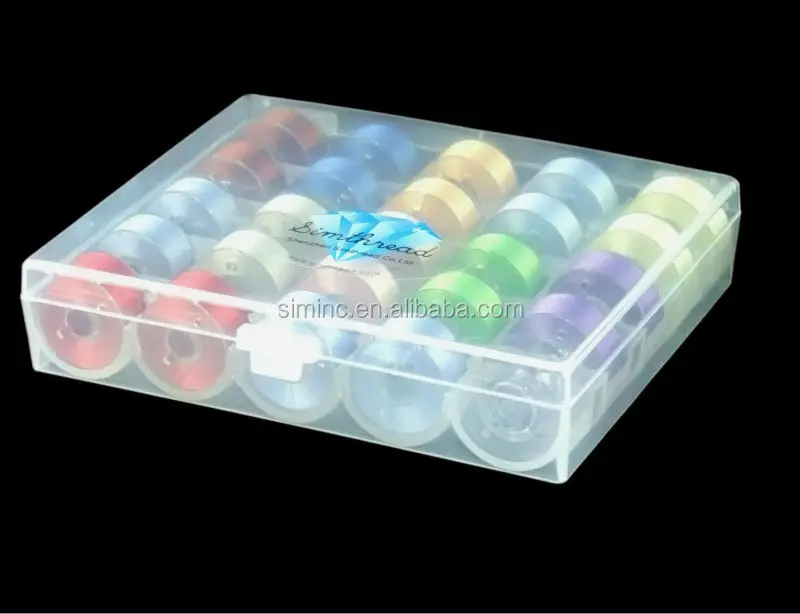 
Prewound bobbins embroidery thread in Bobbin Box Organizer for home/commercial embroidery machines 