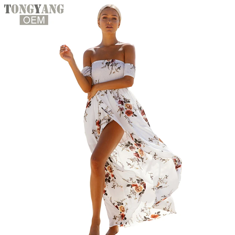 TONGYANG Women Floral Printed Boho Dress Fashion Ladies Beach Summer Dress Long Maxi dress