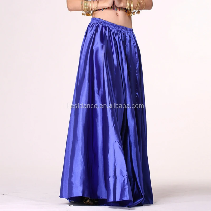 Belly Dance Costume Wear Full Circle Long Skirt Satin Swing Flamenco Skirt Costume