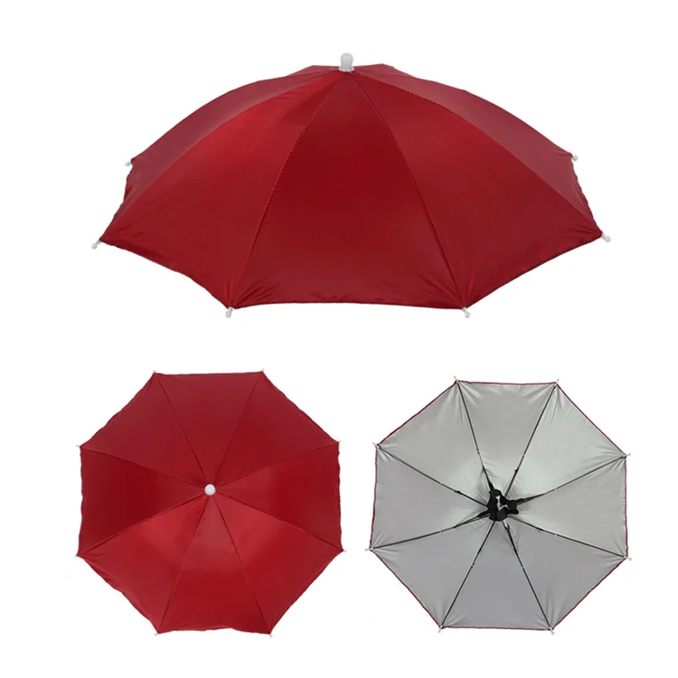 Customized hands Free Funny Rainbow Umbrella Hat for Adults and Kids