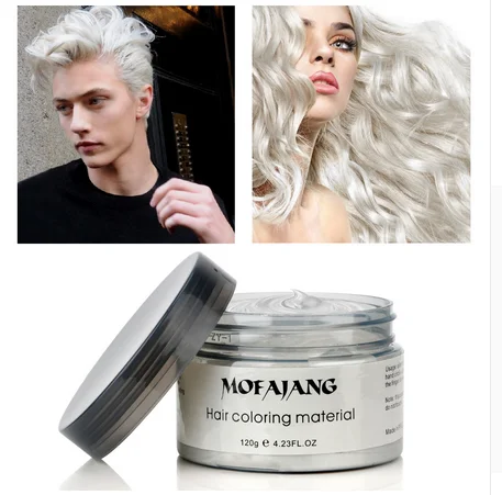 private label china oem fashion silver color jar styling hair colour wax for men