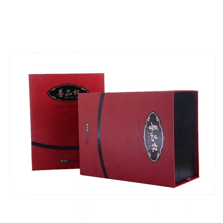 
Luxury Flip top boxes with handle for wine cups packing 