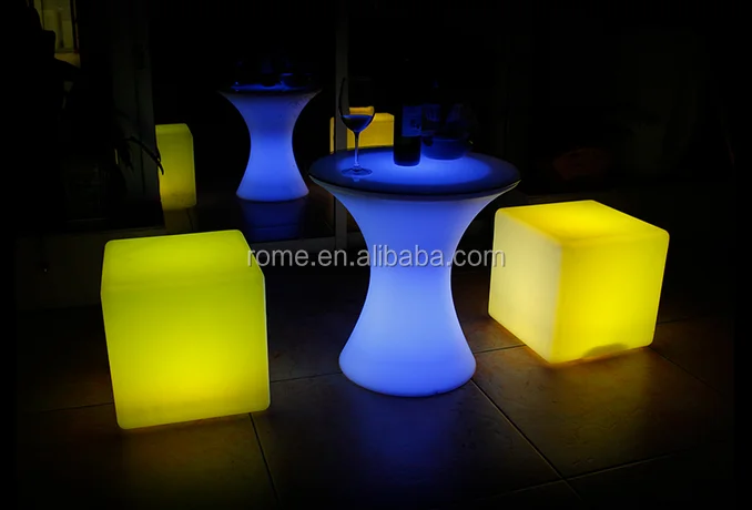 Led furniture restaurant cafe bars nightclubs luminous combination tables and chairs the KTV remote creative tea table