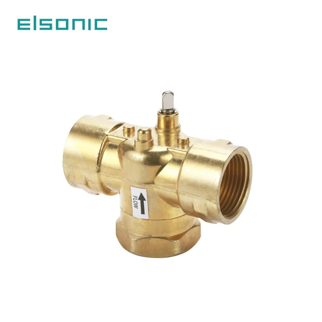 electronic thermostatic 3 way valve DN20 220v digital   water Fan coil brass electric motorized  zone valve