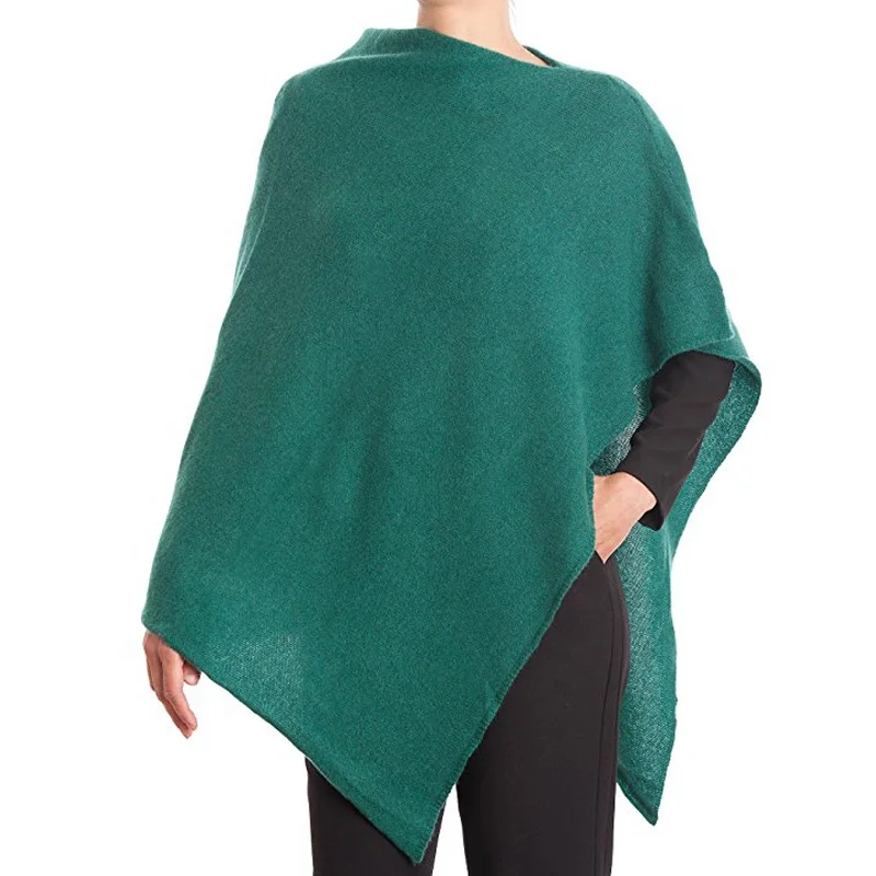
Women holiday warm cashmere knitted poncho fashion pashmina poncho 