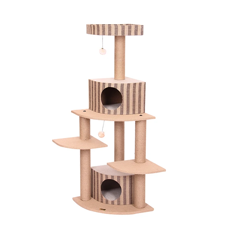 Climbing cat scraper cat condo tree with natural sisal rope