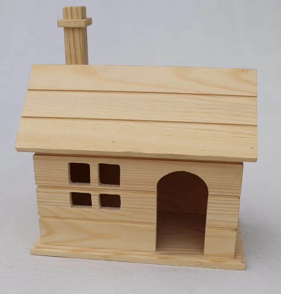 Pet cages decoration hot stamping logo hot stamping logo of wooden birdhouse hot stamping logo wooden house for pet
