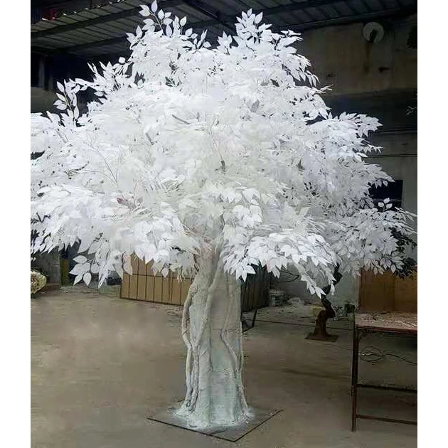 Factory Sale Ornamental Indoor White Plants Artificial Banyan Tree