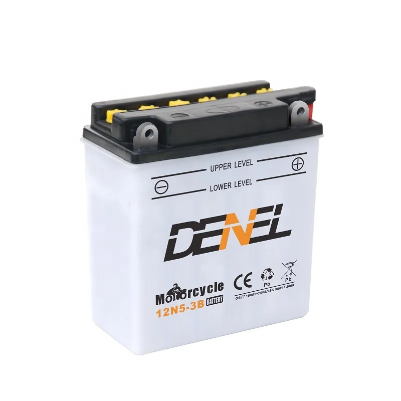 Hot selling high quality 12N5-3B 12v5ah YB5L lead acid aki motorcycle battery