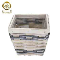 China suppliers small woodchip flower pot wooden flower planter