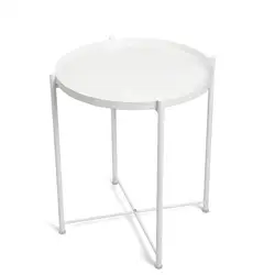 Wrought Iron Small Folding Round Corner Table Side Table