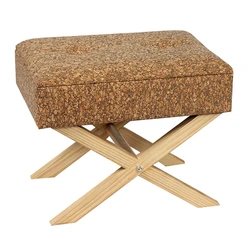 Fuzhou fytch wholesale faux leather padded footstool X leg storage foot stool ottoman with removable lid