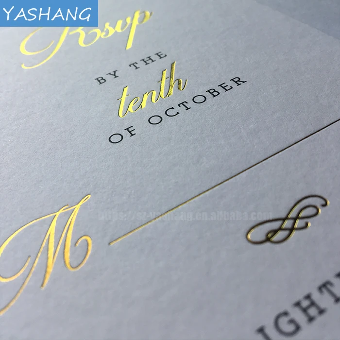 4*6 600gsm plain wedding invitations card gold foil wedding greeting cards messages
