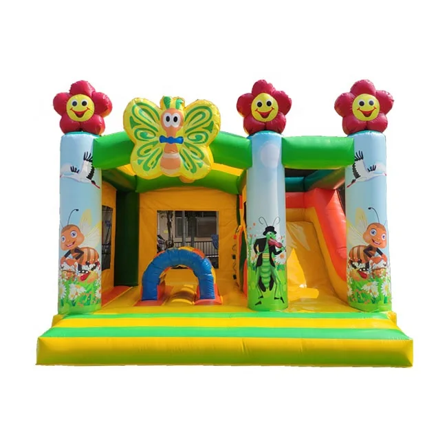 
Commercial cheap indoor jungle bouncy house carton inflatable castle with slide kids bounce house For kids and adult 