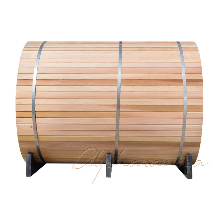 4-6 person outdoor traditional Canadian red cedar barrel sauna