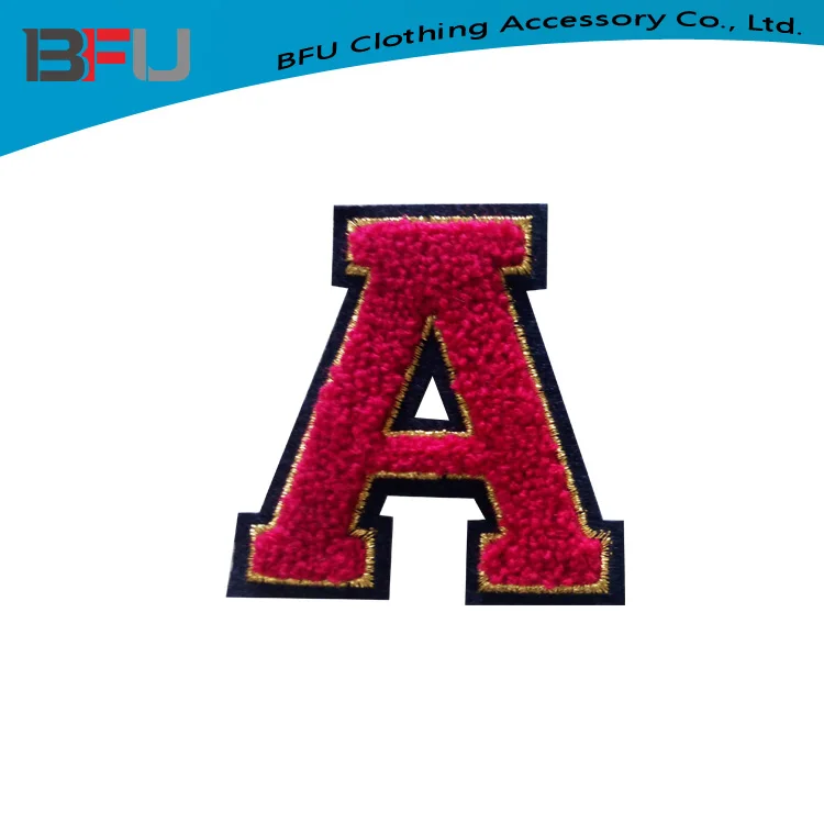 high quality custom chenille letter H patches custom letter H patch