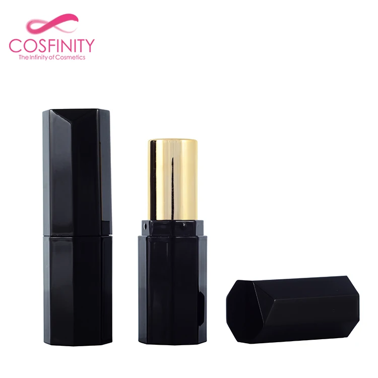 CP01-3031 cosmetic round shape aluminum lipstick case empty magnetic unique tube black lip balm container