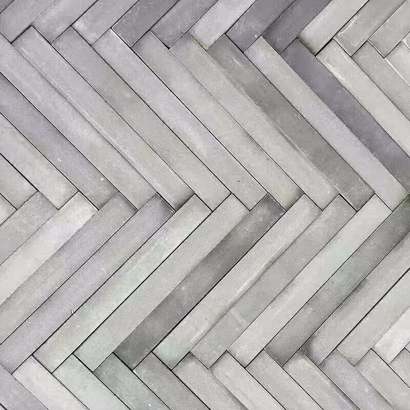 Ancient grey brick clay garden paving tiles